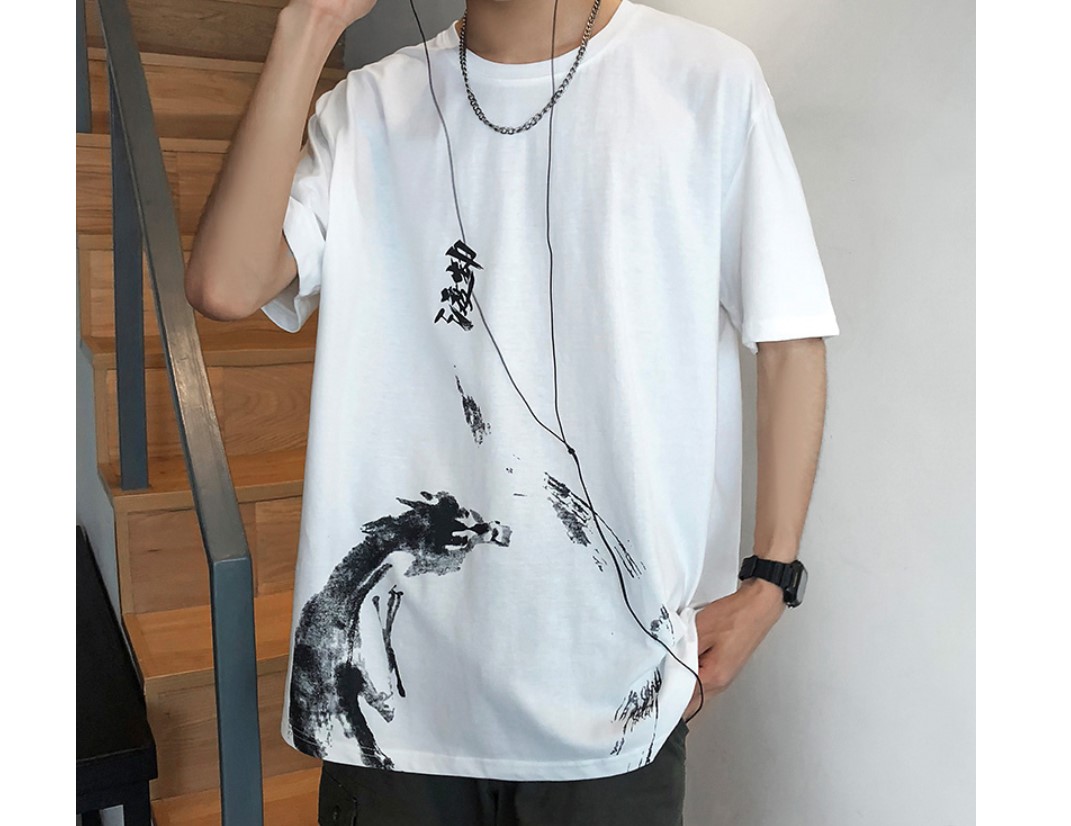 Men's Japanese Style Print T-Shirt