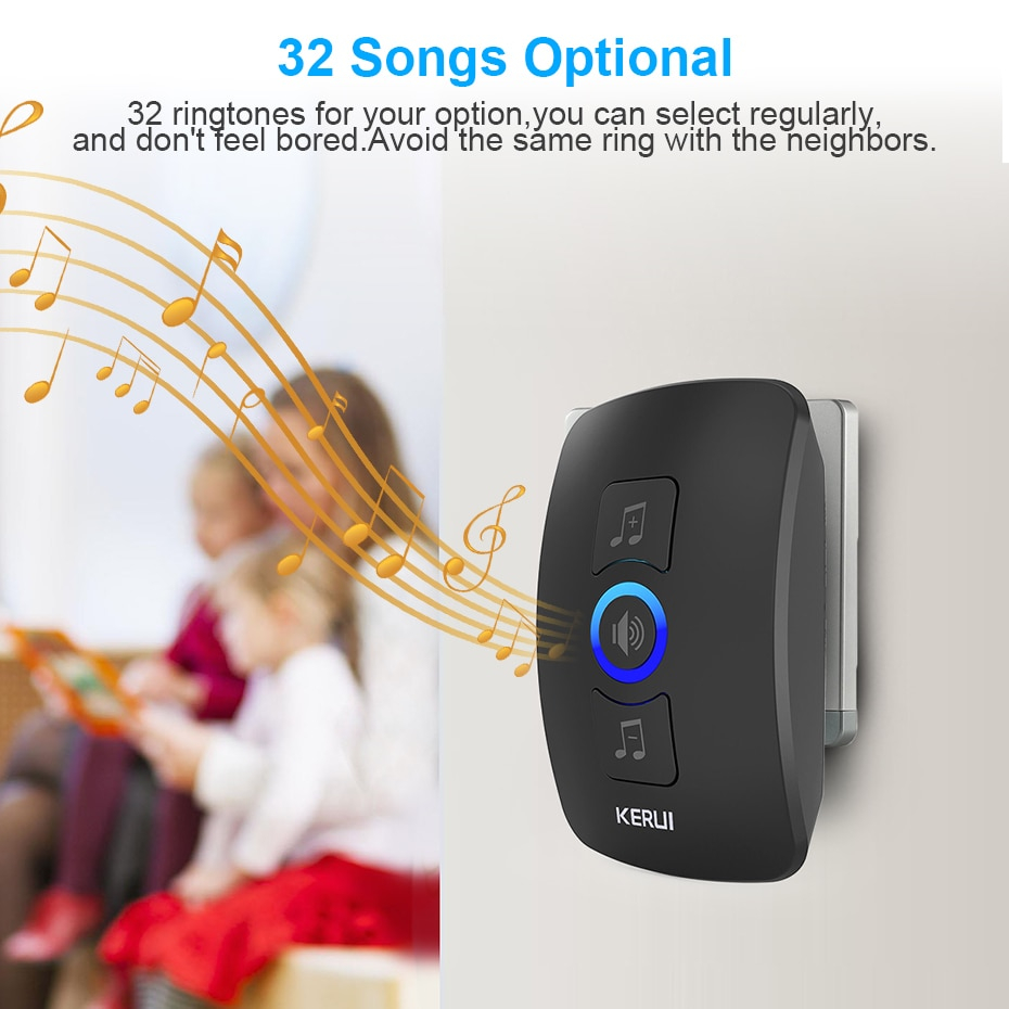 Songs Optional Waterproof Wireless Smart Doorbell