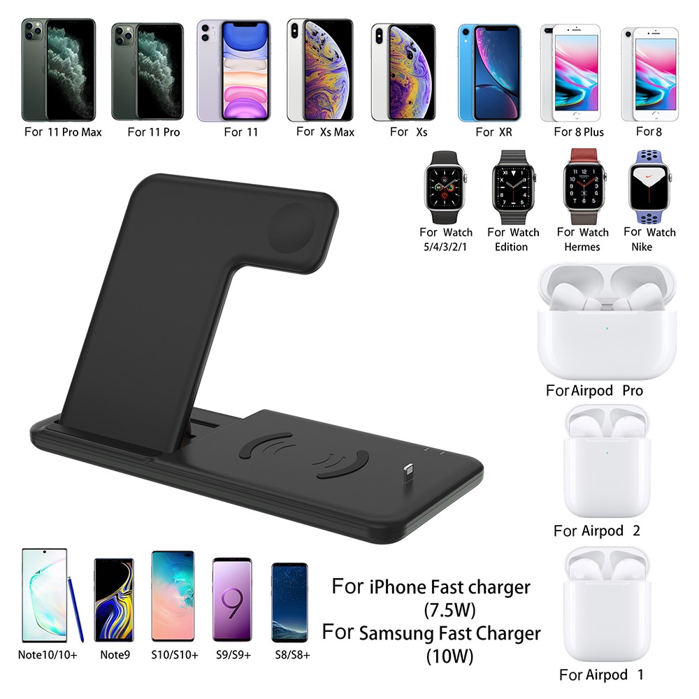 Foldable Fast Wireless Charger Stand For Phone and Watch