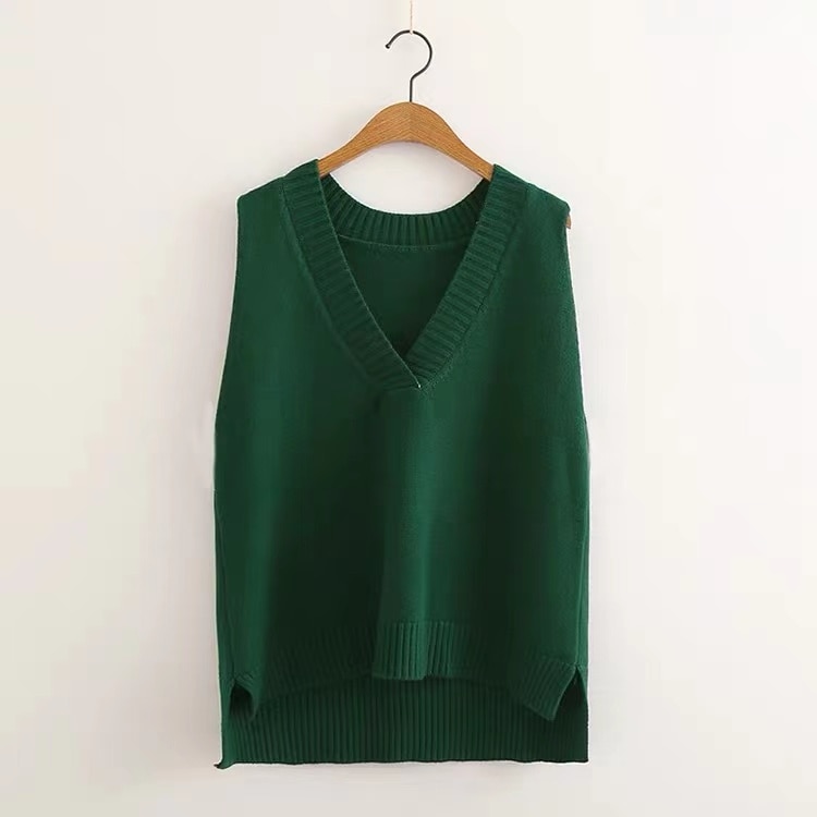 Women's V-Neck Knitted Vest