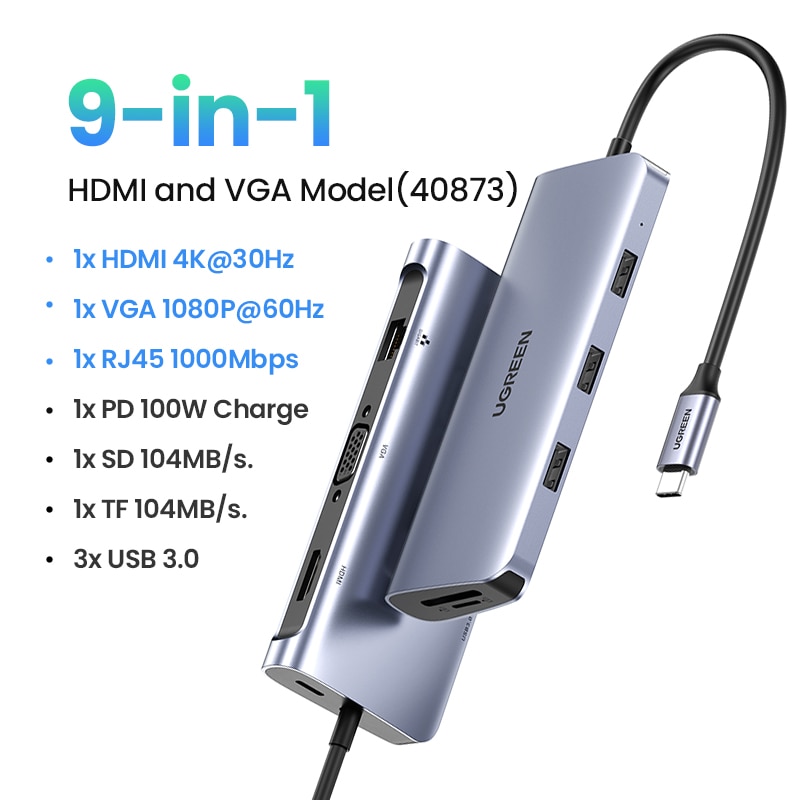 9-in-1 HDMI and VGA