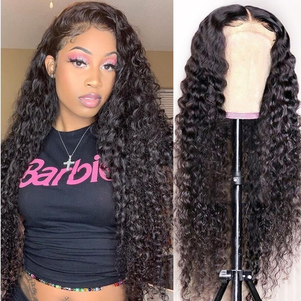 Deep Curly Human Hair Lace Front Wig