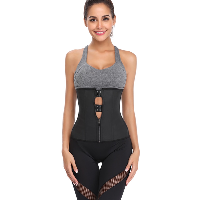 Women's Solid Black Waist Trainer