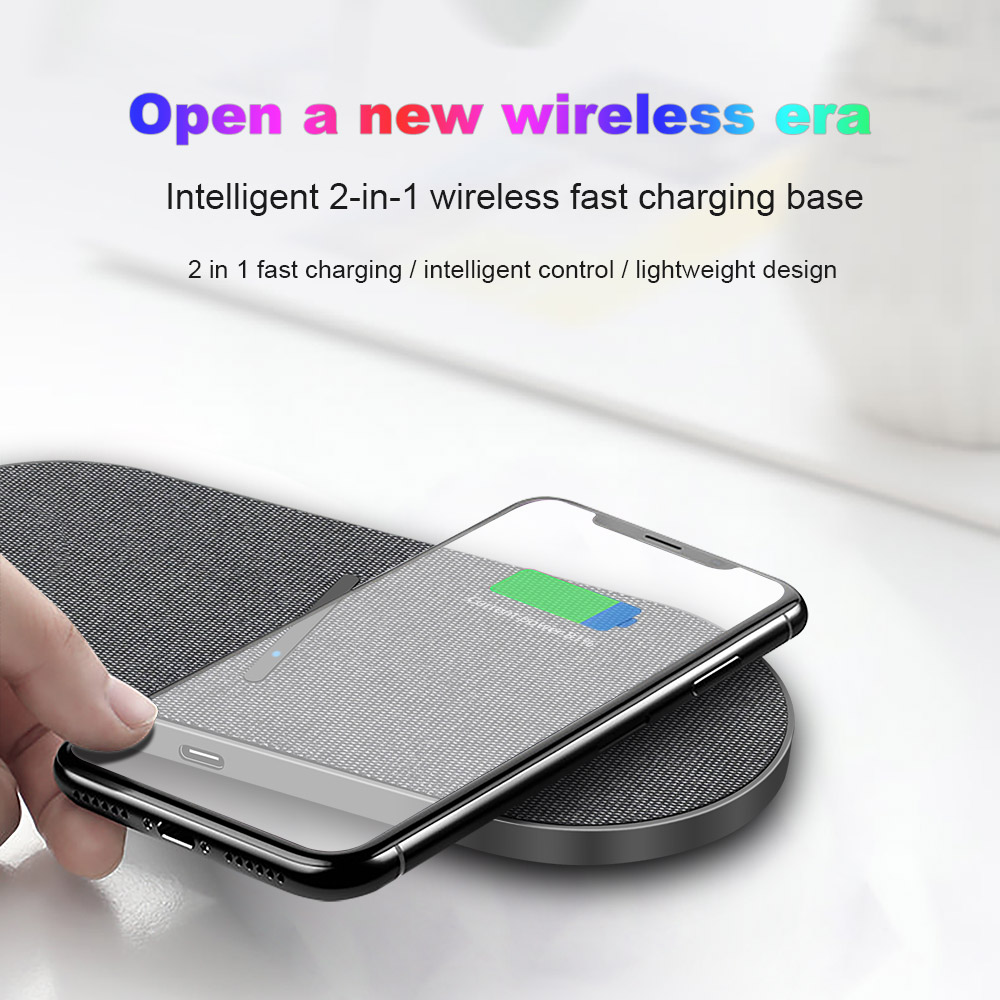 2 in 1 Dual Wireless Fast Charging Pad